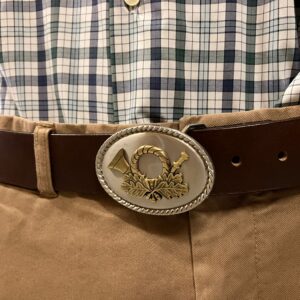 Lederen riem jachthoorn