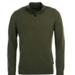 Barbour Holden Half-Zip Knitted Sweater, Olive Marl