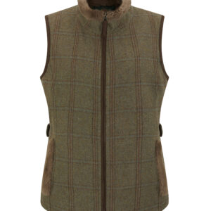 Combrook Ladies Tweed Gilet In Laurel - Regular Fit